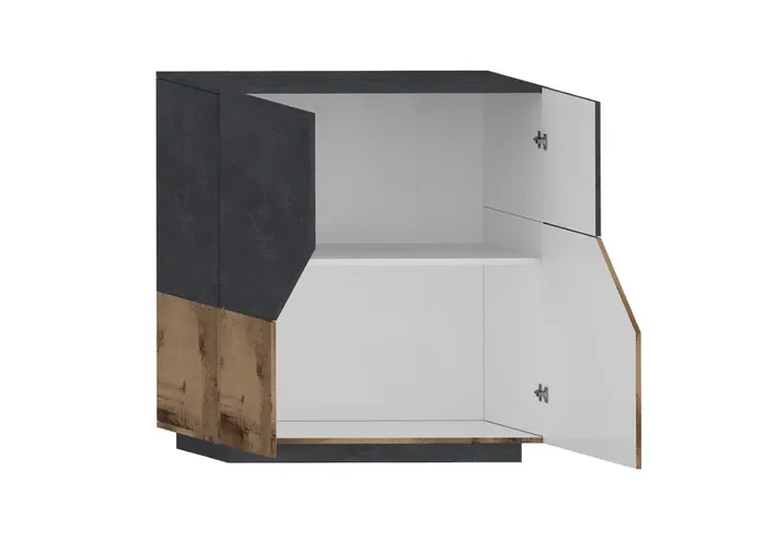 Credenza 2 Ante 79,5x43x86 cm Alien Ardesia e Acero Pereira - immagine 3