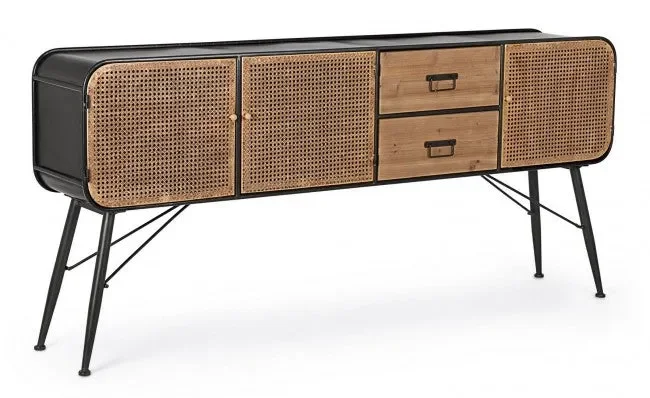 Credenza 3 Ante 2 Cassetti Elton in Metallo