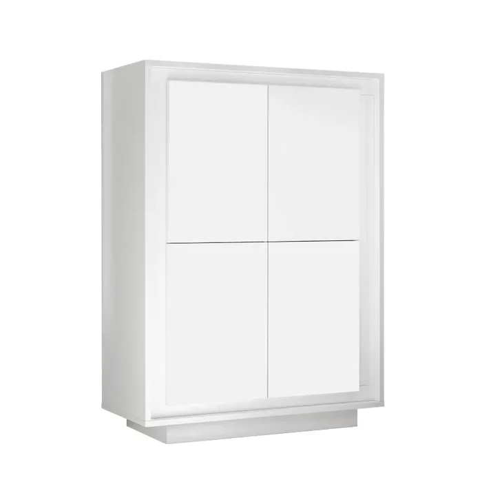 Credenza 4 Ante 106x50x146 cm in Legno TFT Frame Bianco Opaco