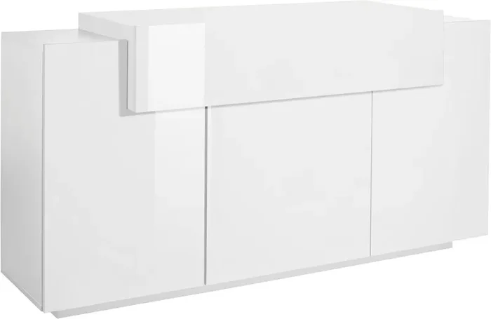 Credenza 4 Ante 160x45x86 cm Coro 3A Bianco Lucido/Bianco Saldi - immagine 2