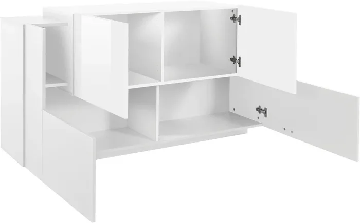 Credenza 4 Ante 160x45x86 cm Coro Bianco Lucido/Bianco - immagine 3