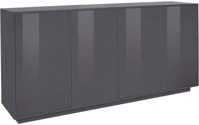 Credenza 4 Ante 180,1×41,4×86 cm Bloom Grigio Antracite Laccato Lucido Fornitura
