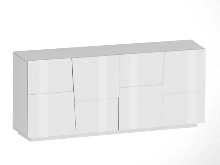 Credenza 4 Ante 200x44x86 cm Pongo 4A Bianco Lucido Saldi - immagine 3