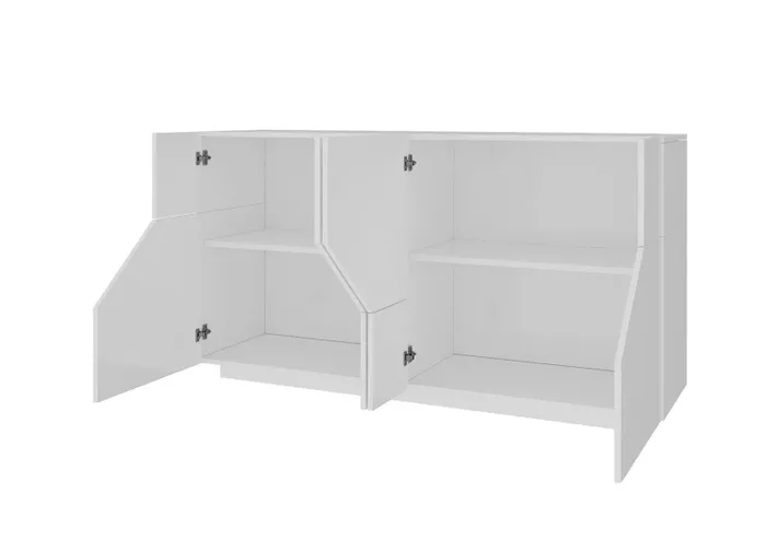 Credenza 4 Ante 220,1x43x86 cm Alien Bianco Lucido - immagine 3