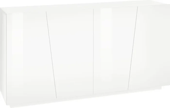 Credenza 4 Ante Battenti 158,5x43x86 cm Vega Bianco Lucido
