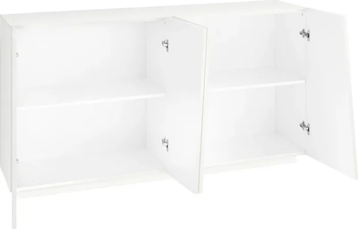 Credenza 4 Ante Battenti 158,5x43x86 cm Vega Bianco Lucido - immagine 3