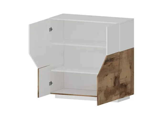 Credenza Alta 100x43x106 cm Alien Bianco Lucido e Acero Pereira Vendita calda online - immagine 3