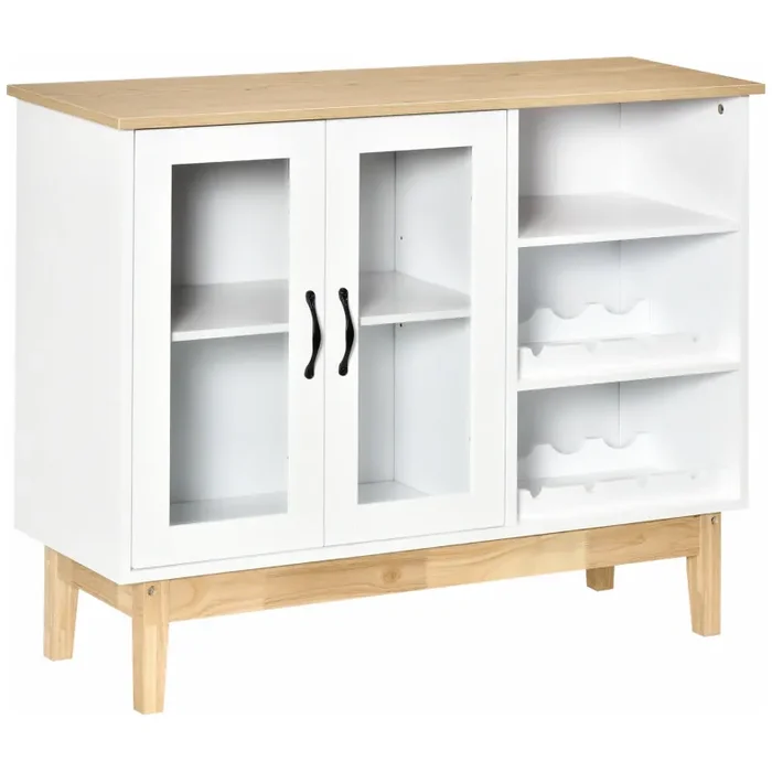 Credenza con Cantinetta 3 Ripiani 103x34x80 cm in MDF e Truciolato Bianco Sconti