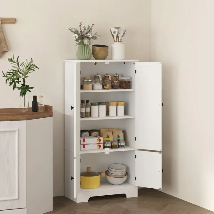 Credenza Cucina 58,2x30x123 cm con 2 Armadietti in MDF Bianco - immagine 2