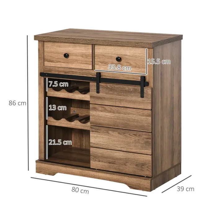 Credenza da Cucina 80x39x86 cm in Legno Naturale In saldo - immagine 3