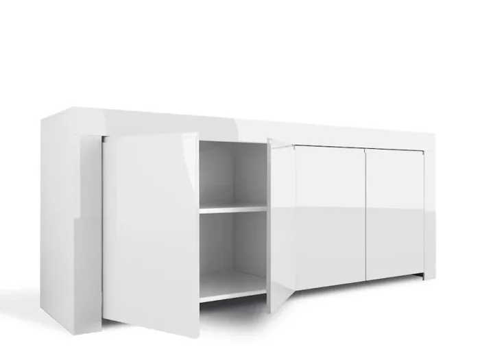 Credenza Mobile da Salotto 4 Porte 210x50x82cm TFT Amber Bianco Lucido Online ora - immagine 2