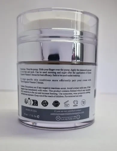 Crema Viso Antirughe Acido ialuronico con Retinolo e Collagene – Eletta Miglior Crema Antirughe Donna e Uomo per Rughe, Macchie Scure e Linee Sottili – 50ml - immagine 2