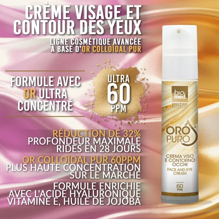 CREMA VISO E CONTORNO OCCHI RIGENERANTE ALL’ORO ATTIVO 60ppm – BIOMED 50ml - immagine 3