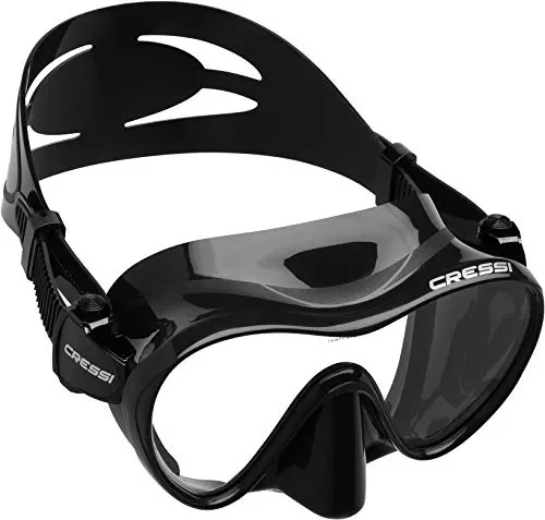 Cressi F1 Mask – Maschera Subacquea monovetro del Tipo Frameless, L, Nero Sconti