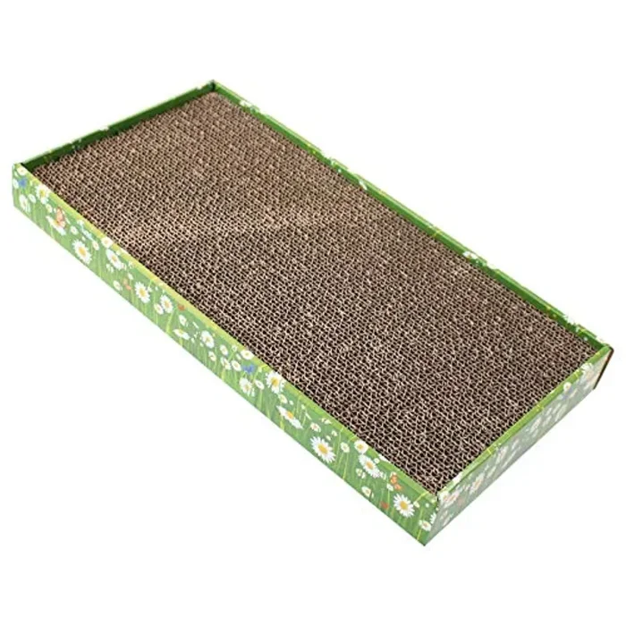 Croci Tiragraffi per Gatti in Cartone, Forma Rettangolare, 48X5X25 Cm, Utilizzabile da Entrambi i Lati, con Catnip