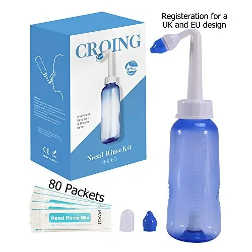 CROING – 300ml Bottiglia + 80 Pacchetto di Sale – neti pot – Irrigatore…