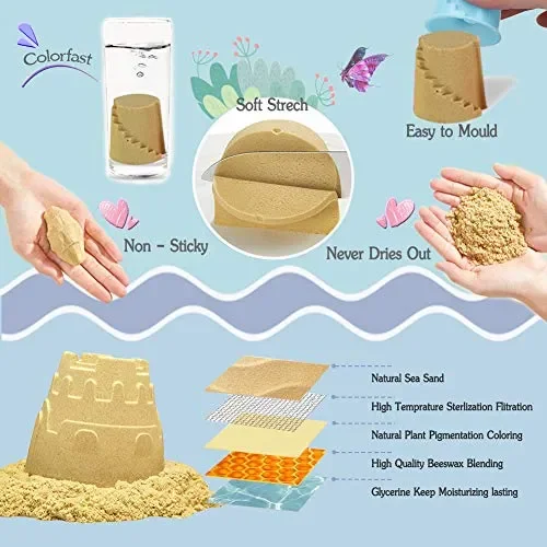 CROSOFMI Sabbia per Bambini 2 Sterline Magica Giochi Pieghevole Sabbiera… Vendita online - immagine 3