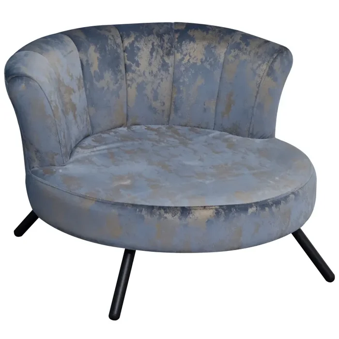 Cuccia Divano per Gatti e Cani di Piccola Taglia 66,5×60,5×43 cm in Velluto Blu