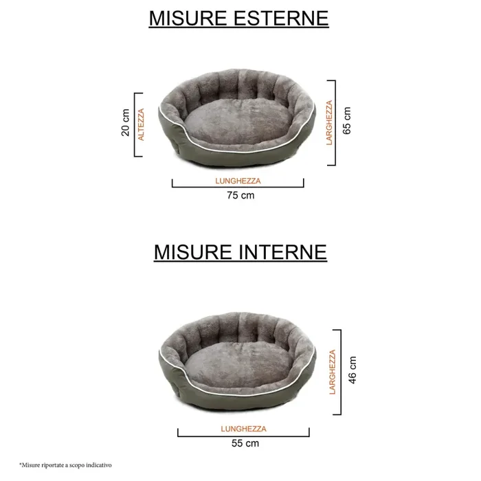 Cuccia Imbottita per Cani e Gatti in Poliestere Coccole Beige - immagine 3