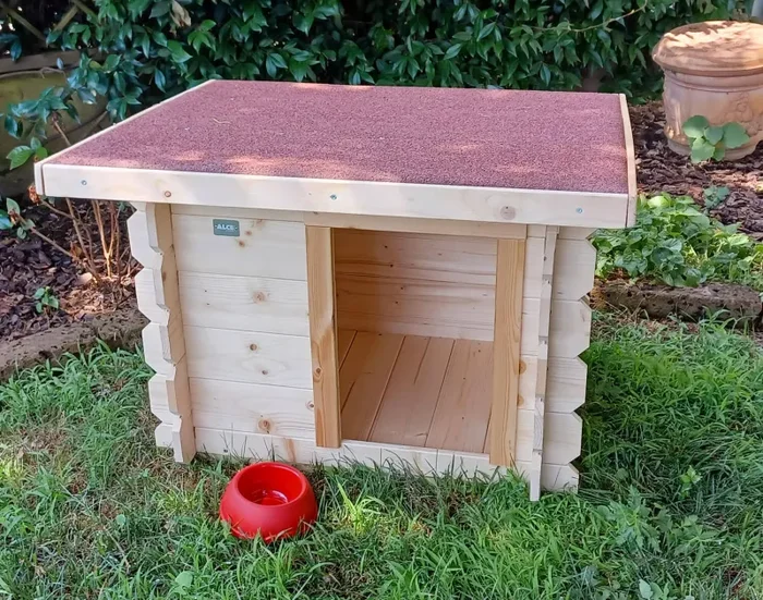 Cuccia per Cani da Esterno 77x60xh64 cm Laila in Legno Naturale Fornitura - immagine 2