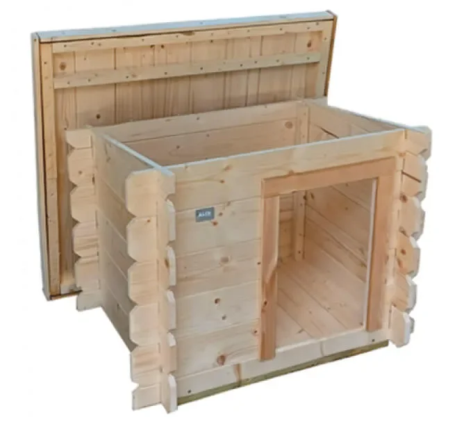 Cuccia per Cani da Esterno 77x60xh64 cm Laila in Legno Naturale Fornitura - immagine 3