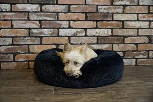 Cuccia per cani e gatti, esclusiva e morbida cuccia Diametro 70 cm, Nero - immagine 3