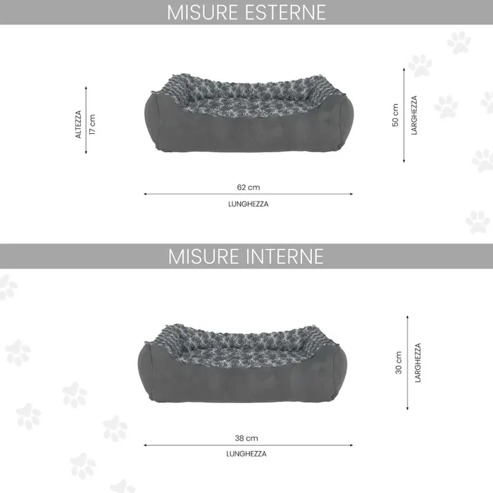 Cuccia per Cani e Gatti in Poliestere Zoe Grigia Varie Misure Vendita online - immagine 3