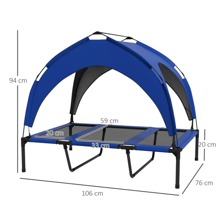 Cuccia per Cani Taglia Grande 106x76x94 cm in Acciaio e Poliestere Blu Scuro - immagine 3