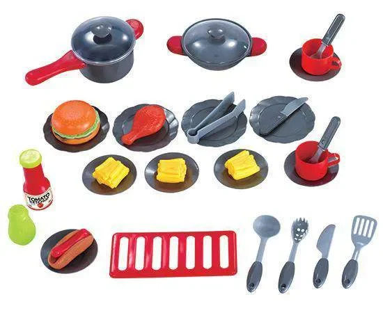 Cucina Giocattolo per Bambini 81x33x83 cm con Accessori Rossa - immagine 3