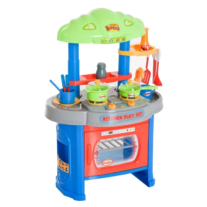 Cucina Giocattolo per Bambini Blu e Grigio