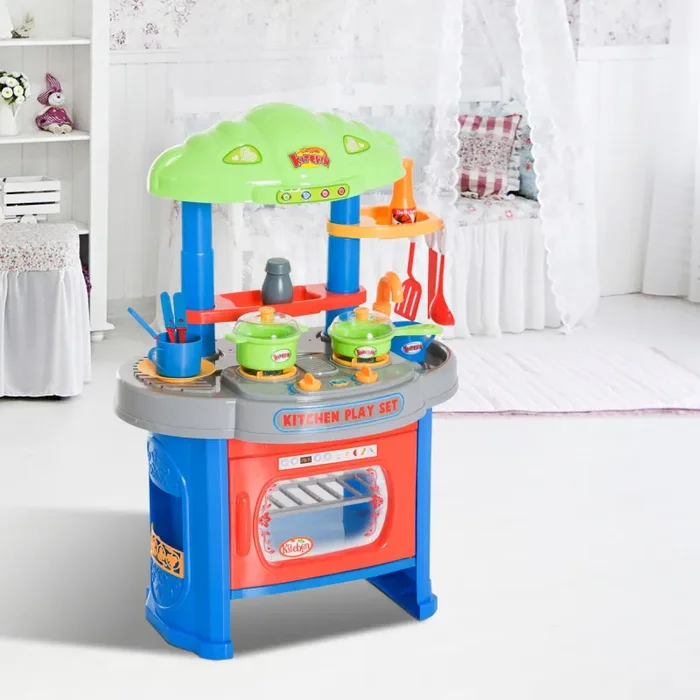 Cucina Giocattolo per Bambini Blu e Grigio - immagine 2