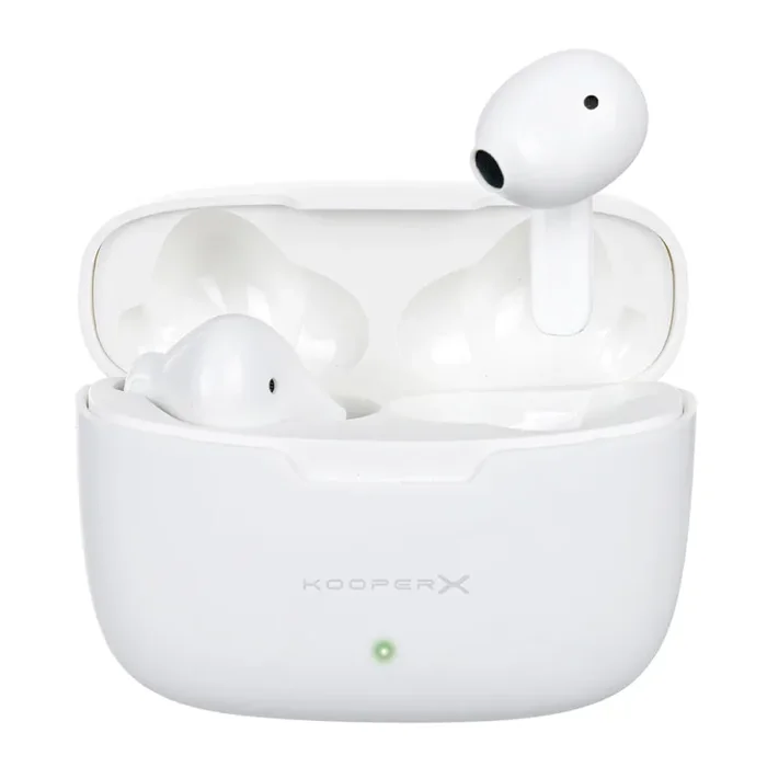 Cuffie Auricolari Wireless con Custodia per Ricarica Kooper Bianco