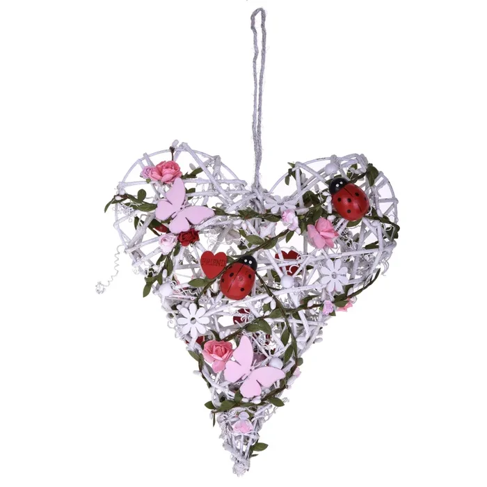 Cuore in Legno Decorato H 30 cm Online