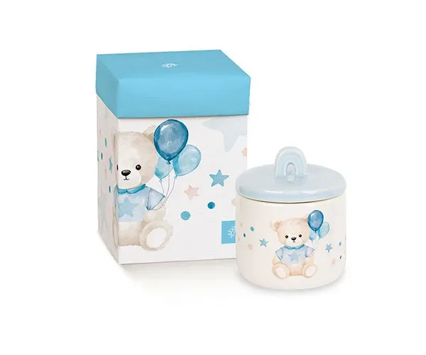 Cupido&Co. Candela Orsetto con Palloncini Azzurri H 75 Cm D 60 Mm con Scatola In saldo