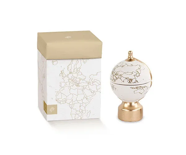 Cupido&Co. Mappamondo Bianco D 75 Mm H 125 Mm Candela e Scatola