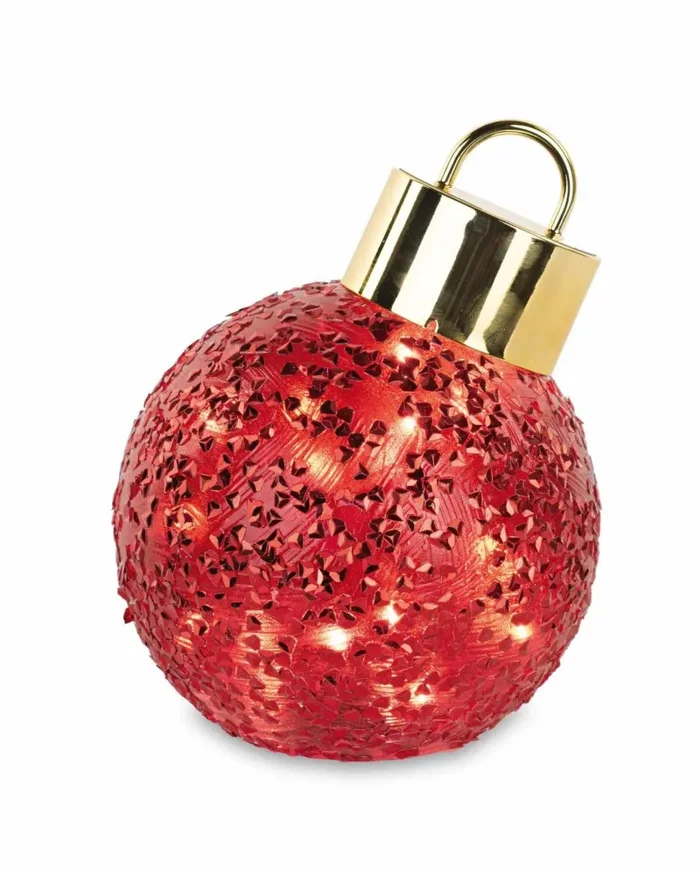 Cupido&Co. Sfera di Natale Inclinata D 190 Mm con Led Rossa