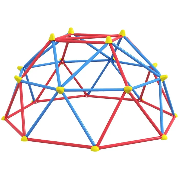 Cupola per Arrampicata Bambini 3-8 Anni per 4 Bimbi Ø183×90 cm in Metallo Multicolore