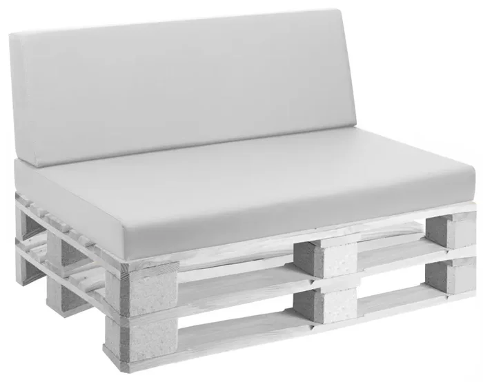 Cuscini per Pallet 120×80 cm Seduta e Schienale in Similpelle Mariotti Reforma Bianco