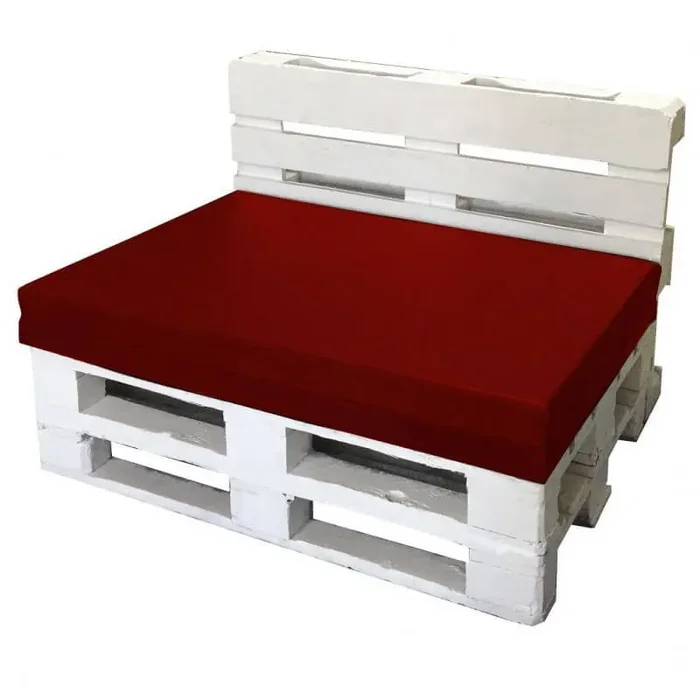 Cuscini per Pallet 120x80cm Seduta e Schienale in Poliestere Avalli Bordeaux - immagine 2