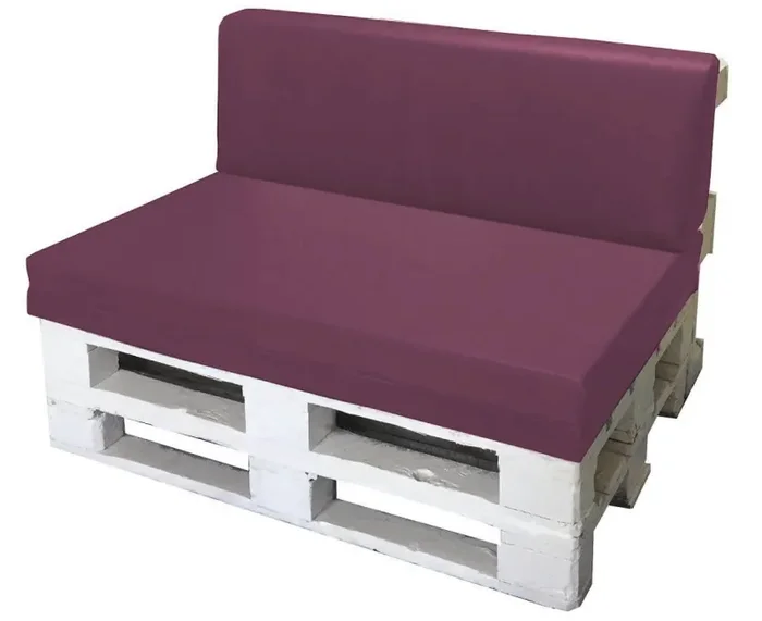 Cuscini per Pallet 120x80cm Seduta e Schienale in Poliestere Avalli Viola Fornitura