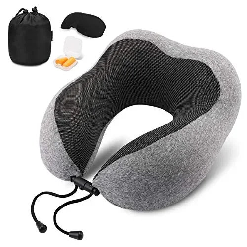 Cuscino da viaggio a memory foam realizzato in morbida e B-grigio Memory Foam