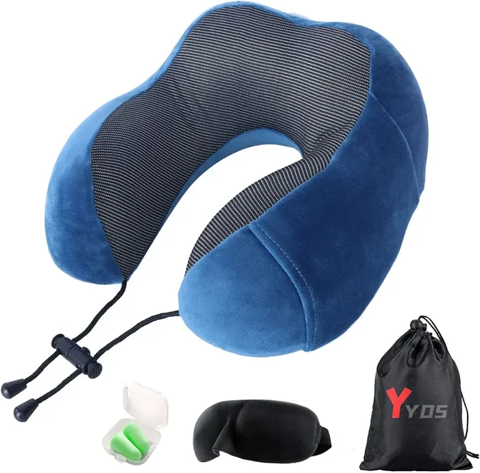 Cuscino da viaggio per il collo, cuscino portatile per il supporto del collo da viaggio Comodo cuscino per la testa di supporto Cuscino da volo, cuscini da viaggio per il riposo (Black) - immagine 2