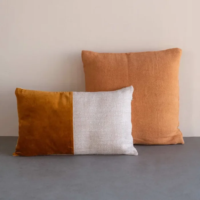 CUSCINO IN COTONE ARANCIONE - immagine 2