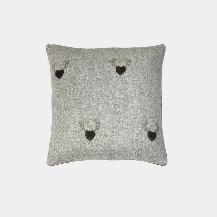 Cuscino lana melange cuori pelliccia – Pronta Consegna