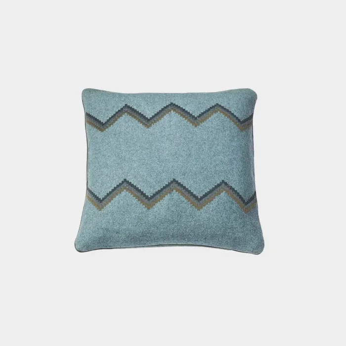 Cuscino Lana Melange ricamo Chevron – Pronta Consegna