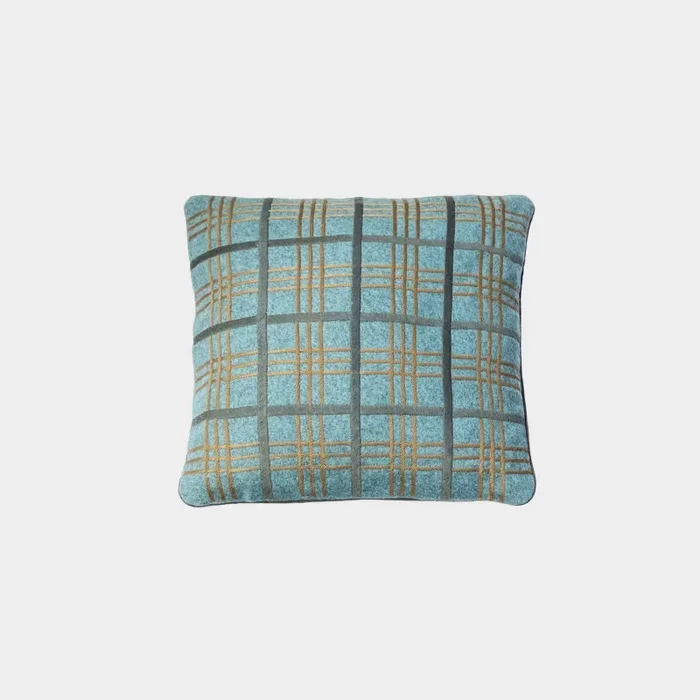 Cuscino Lana Melange ricamo Tartan – Pronta Consegna