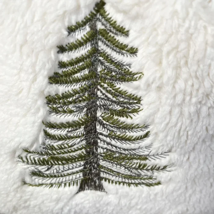 Cuscino misto lana ricamo Abete – Pronta Consegna - immagine 2