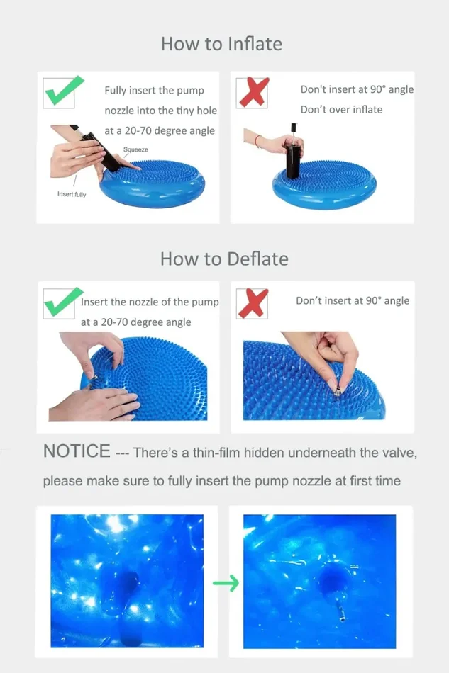 Cuscino Oscillante Ø35 cm per Esercizi Posturali Blu In saldo - immagine 3