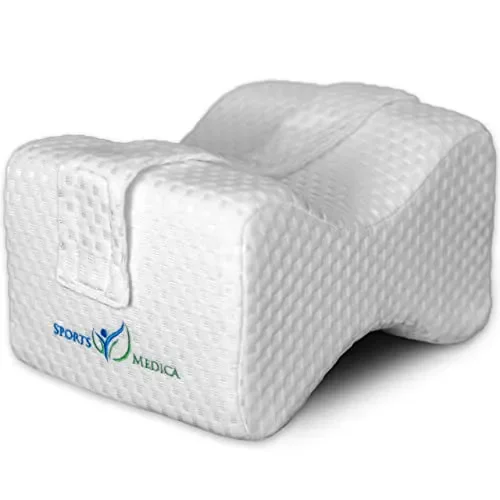 Cuscino per le Ginocchia Sviluppato da Medici – Supporto Ortopedico in Memory Foam per Traversine Laterali, Sciatica, Dolore Lombare – Cuscino per Gambe per Dormire sul Lato – Manuale Incluso