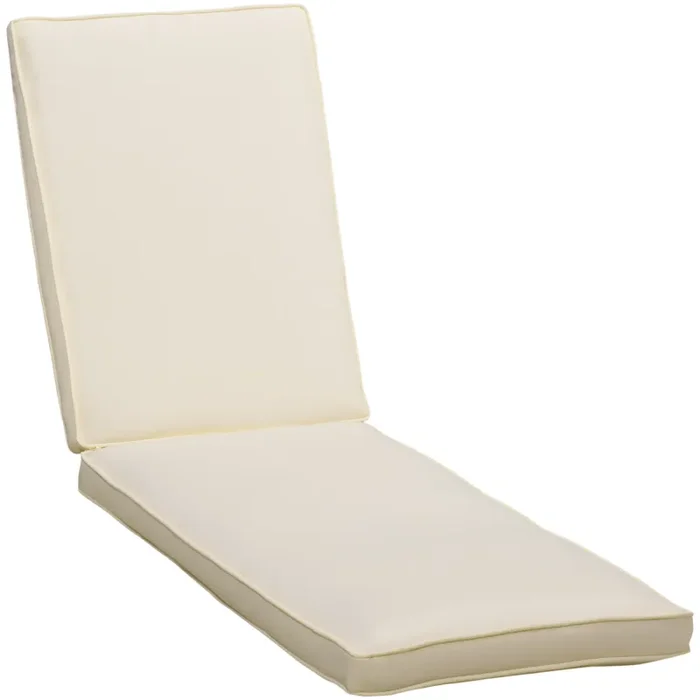 Cuscino per Lettino Prendisole da Giardino 188x53x8 cm in Poliestere Bianco Crema Online ora